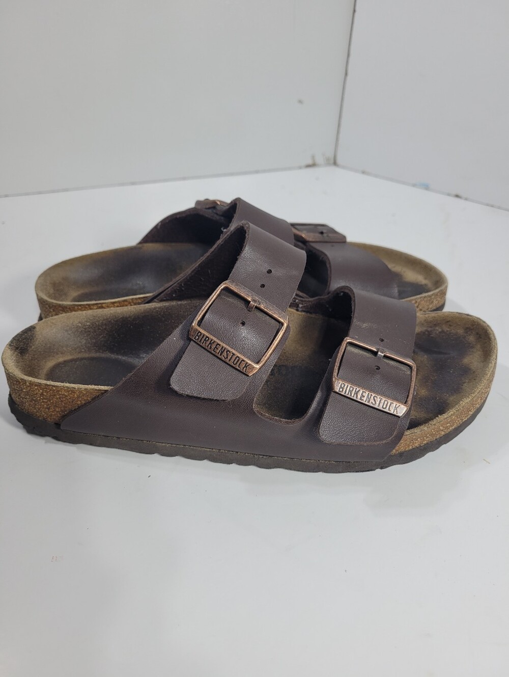 Birkenstock Arizona Dark Brown Leather Sandals Women's Size 38 EU 38 US 7 Narrow